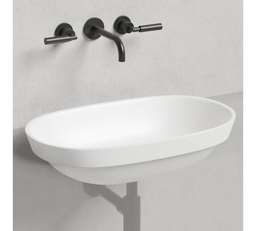 Раковина накладная Salini Marea 64.5х38.7х16 см S-Stone белый матовый 1802201M