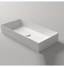 Раковина накладная Simas Agile 80х40 см без отверстия белый матовый AG80 bi matt