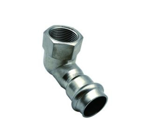 Угольник пресс 90° Kromwell из нержавеющей стали с внутренней резьбой 35х1 KW.SP952003206