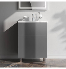 Тумба под раковину напольная AM.PM Gem 60 см 2 ящика графит матовый M90FSX06022GM32