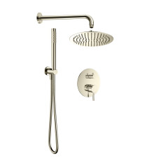 Набор для комплектации душа AQUAMET со смесителем никель шлифованный AQM8404BN