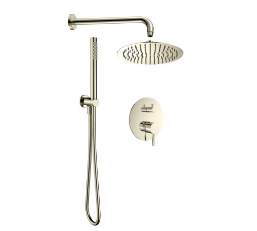 Набор для комплектации душа AQUAMET со смесителем никель шлифованный AQM8404BN