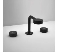 Смеситель для раковины Cisal Slim на 3 отверстия с донным клапаном черный матовый SM00102040