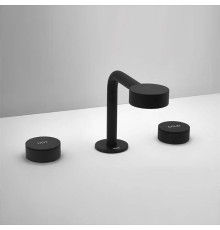 Смеситель для раковины Cisal Slim на 3 отверстия с донным клапаном черный матовый SM00102040