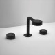 Смеситель для раковины Cisal Slim на 3 отверстия с донным клапаном черный матовый SM00102040
