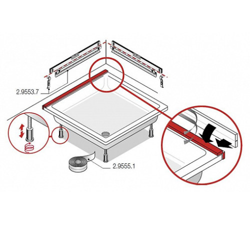 Комплект монтажный для поддонов и ванн Laufen 2.9553.7.000.000.1