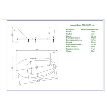 Ванна акриловая Triton Дива 170x90 см левая DIV170-0000002.02
