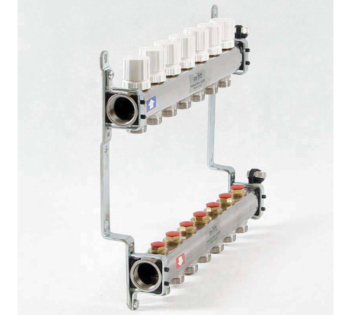 Коллекторная группа из нержавеющей стали Uni-Fitt 315S с регулировочными и термостатическими вентилями 1 x 3/4 EK 7 выходов 451I4307