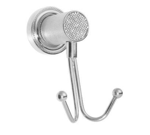Крючок для ванной двойной Boheme Royal Cristal хром 10926-CR-B