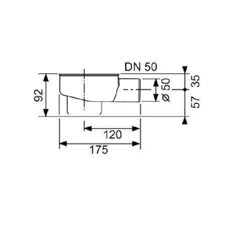 Сифон для дренажного канала TECE drainline 0.8 л/с DN 50 боковой выпуск 650001