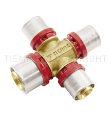 Крестовина пресс-фитинг Tiemme 20x20x16x16 мм латунная 1650331