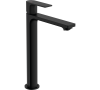 Смеситель для раковины Hansgrohe Rebris E 242 мм со сливным гарнитуром CoolStart черный матовый 72581670