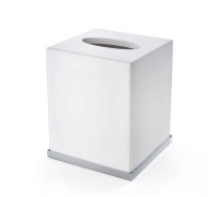 Контейнер для бумажных салфеток настольный 3SC Mood Deluxe White 12х12х14 см белый матовый/хром MDW71ASL
