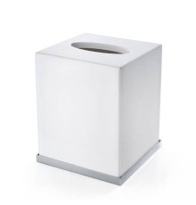 Контейнер для бумажных салфеток настольный 3SC Mood Deluxe White 12х12х14 см белый матовый/хром MDW71ASL