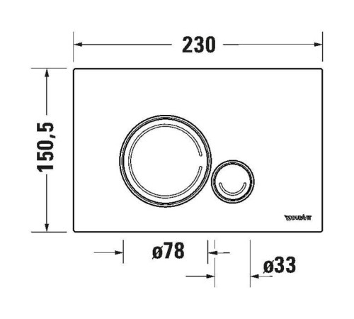 Клавиша смыва Duravit DuraSystem Beta 120 пластик хром глянцевый WD5010021000/WF5120021010