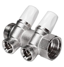 Коллектор с шаровыми кранами REHAU 1 x 3/4 на 2 выхода 11316441001