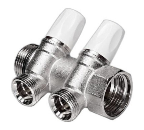 Коллектор с шаровыми кранами REHAU 1 x 3/4 на 2 выхода 11316441001