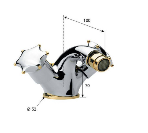Смеситель для биде с донным клапаном Daniel Miss Decora золото/никель MI6200YF 83