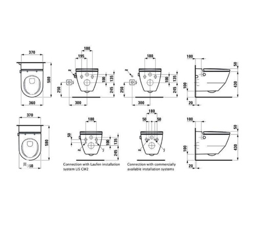Унитаз-биде подвесной Laufen Cleanet Navia безободковый с сиденьем микролифт белый 8.2060.1.400.000.1