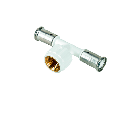 Тройник пресс ПВДФ HENCO с внутренней резьбой 16x1/2x16 мм 13PKW-160416