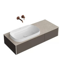 Тумба под раковину подвесная Kerama Marazzi Magica 115.4х48.5х22 см 2 ящика вечерний серый матовый MA.120.2/EGR.M