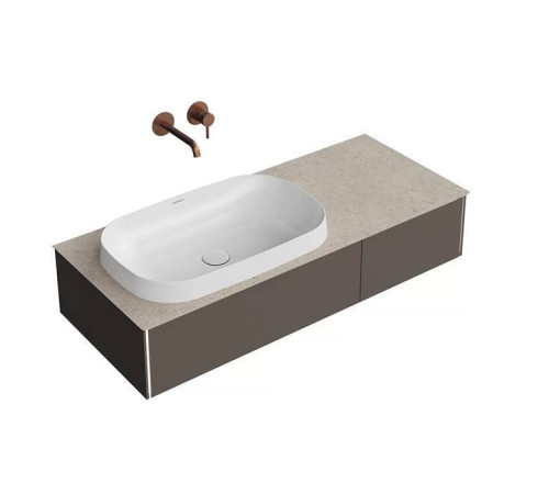 Тумба под раковину подвесная Kerama Marazzi Magica 115.4х48.5х22 см 2 ящика вечерний серый матовый MA.120.2/EGR.M