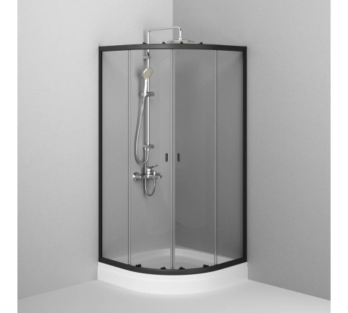 Душевое ограждение AM.PM X-Joy 90х90 см с поддоном черный матовый W88E-205-090BT64
