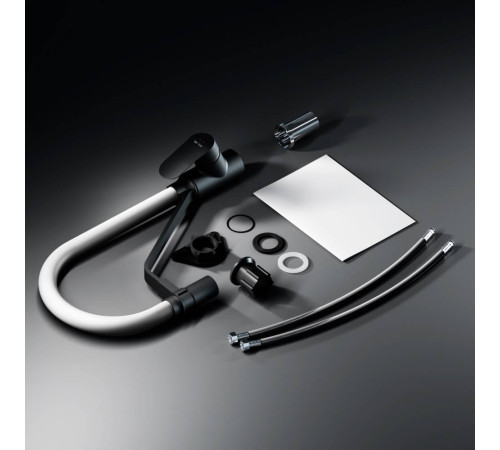 Смеситель для кухни AM.PM Like с каналом для питьевой воды и гибким серым изливом F8007825