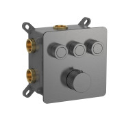 Термостат встраиваемый AquaMoon на 3 потребителя с внутренней частью металл AQM8812GM