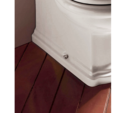 Унитаз напольный удлиненный Kerasan Waldorf 65х37 см с низким бачком и трубой белый/хром 411601/418201/751390/760390/757190