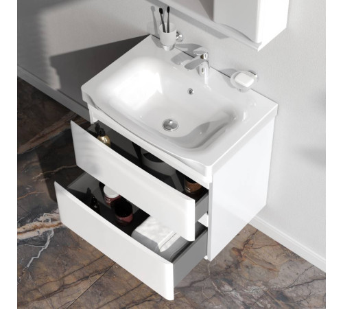 Тумба под раковину подвесная AM.PM Like 65 см 2 ящика белый глянец M80FHX0652WG