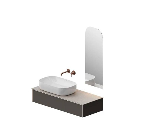 Тумба под раковину подвесная Kerama Marazzi Magica 115.4х48.5х22 см 2 ящика вечерний серый матовый MA.120.2/EGR.M