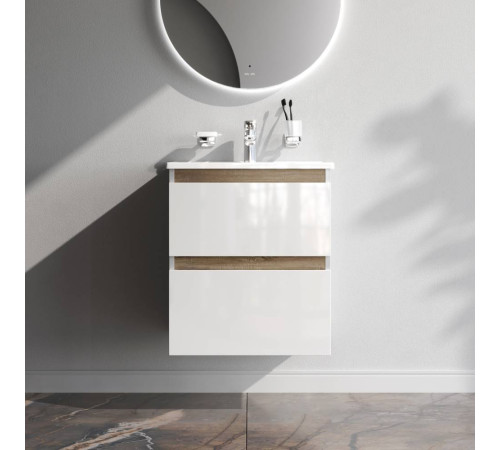 Тумба под раковину подвесная AM.PM X-Joy 55 см 2 ящика белый глянец M85AFHX0552WG