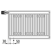 Радиатор стальной панельный Kermi therm-x2 Profil-V FTV 11 500x1800 мм нижнее правое подключение RAL 9016 FTV110501801R2Y