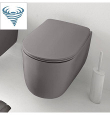 Унитаз безободковый подвесной Kerasan Nolita 55х35 см Tornado с креплениями WB9N серый матовый 531589