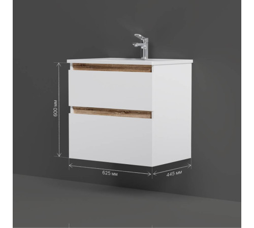 Тумба под раковину подвесная AM.PM X-Joy 65 см 2 ящика белый глянец M85AFHX0652WG