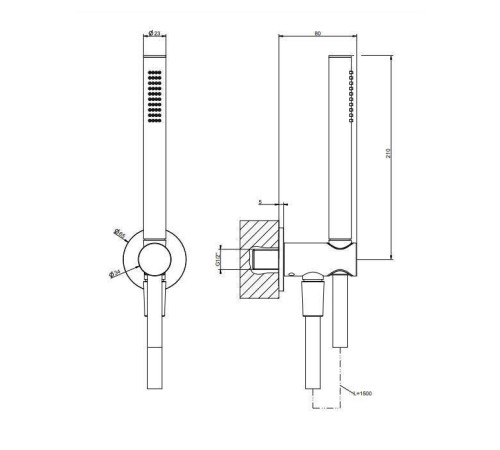 Душевой гарнитур Gessi Shower Sets шланг 1.5 м хром 63329#031