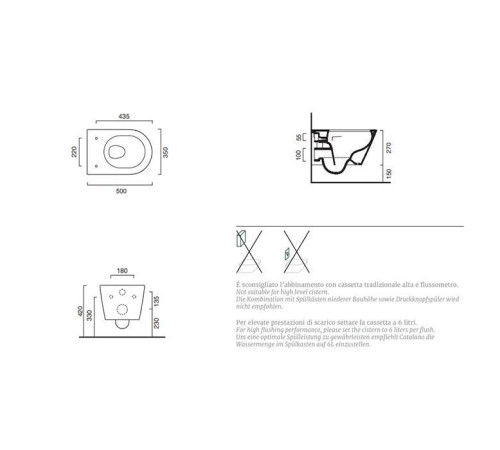 Унитаз подвесной Catalano Zero 50x35 см безободковый с сиденьем 0111500001