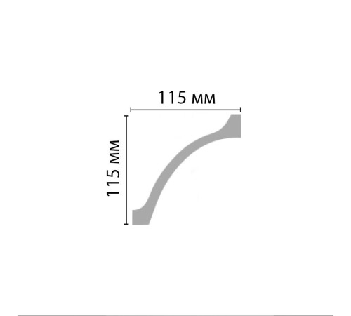 Плинтус потолочный гладкий Decomaster 115х115х2400 мм 96265