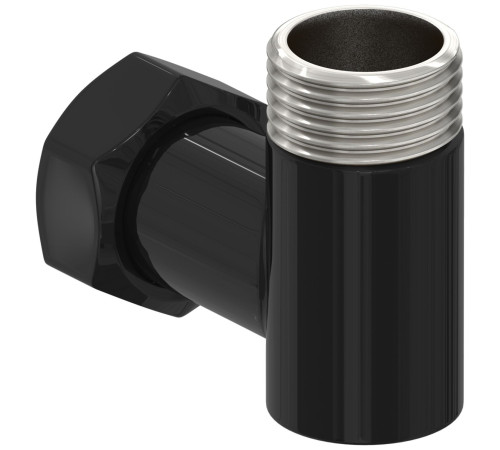 Уголок переходной Стилье G 3/4 HP - G 3/4 НГ черный глянцевый 172002-3434