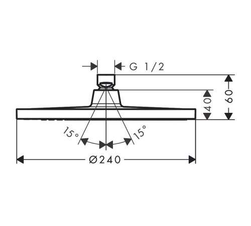 Верхний душ Hansgrohe Crometta S 240 1jet с держателем 240 мм хром 26723000/27809000