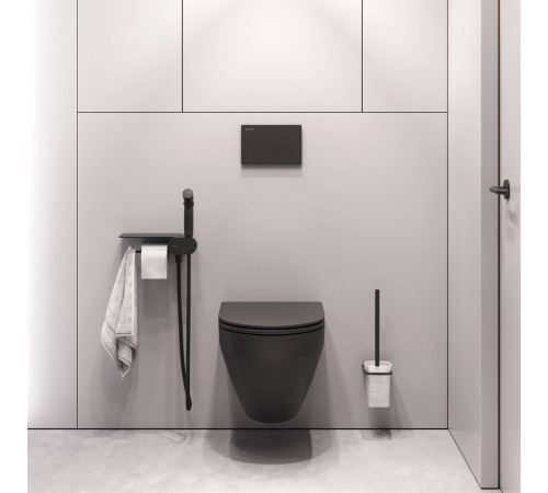 Комплект подвесной унитаз AM.PM FlashClean с гигиеническим душем черный CK70H1103B