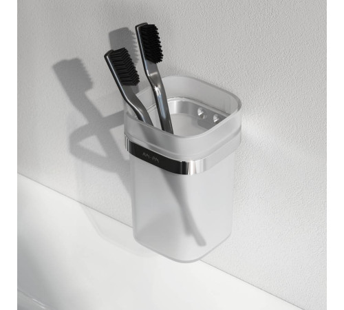 Стакан стеклянный с держателем AM.PM Func настенный хром A8F34300