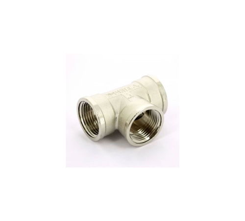 Тройник резьбовой Tiemme ВВ никелированный 1 1500083