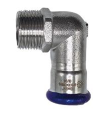 Угольник 90° Hoger 18х1/2 НР укороченный пресс нержавеющая сталь SS6370504