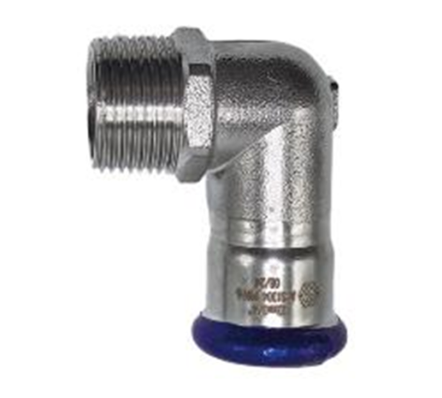 Угольник 90° Hoger 18х1/2 НР укороченный пресс нержавеющая сталь SS6370504