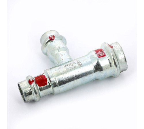 Тройник пресс Viega Prestabo оцинкованная сталь 22х15х15 мм 642617