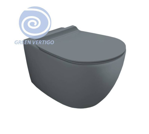Унитаз подвесной Simas Vignoni Rimless Tornado 56х36.5 см cemento matt F85/VI18VERT cemento matt