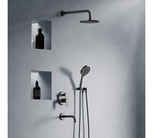 Душевая система встраиваемая AM.PM Apollo со смесителем и изливом черный матовый 947510300