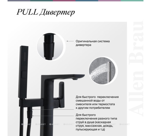 Смеситель напольный Allen Brau Priority высота 1037 мм Easy box никель 5.31008-BN